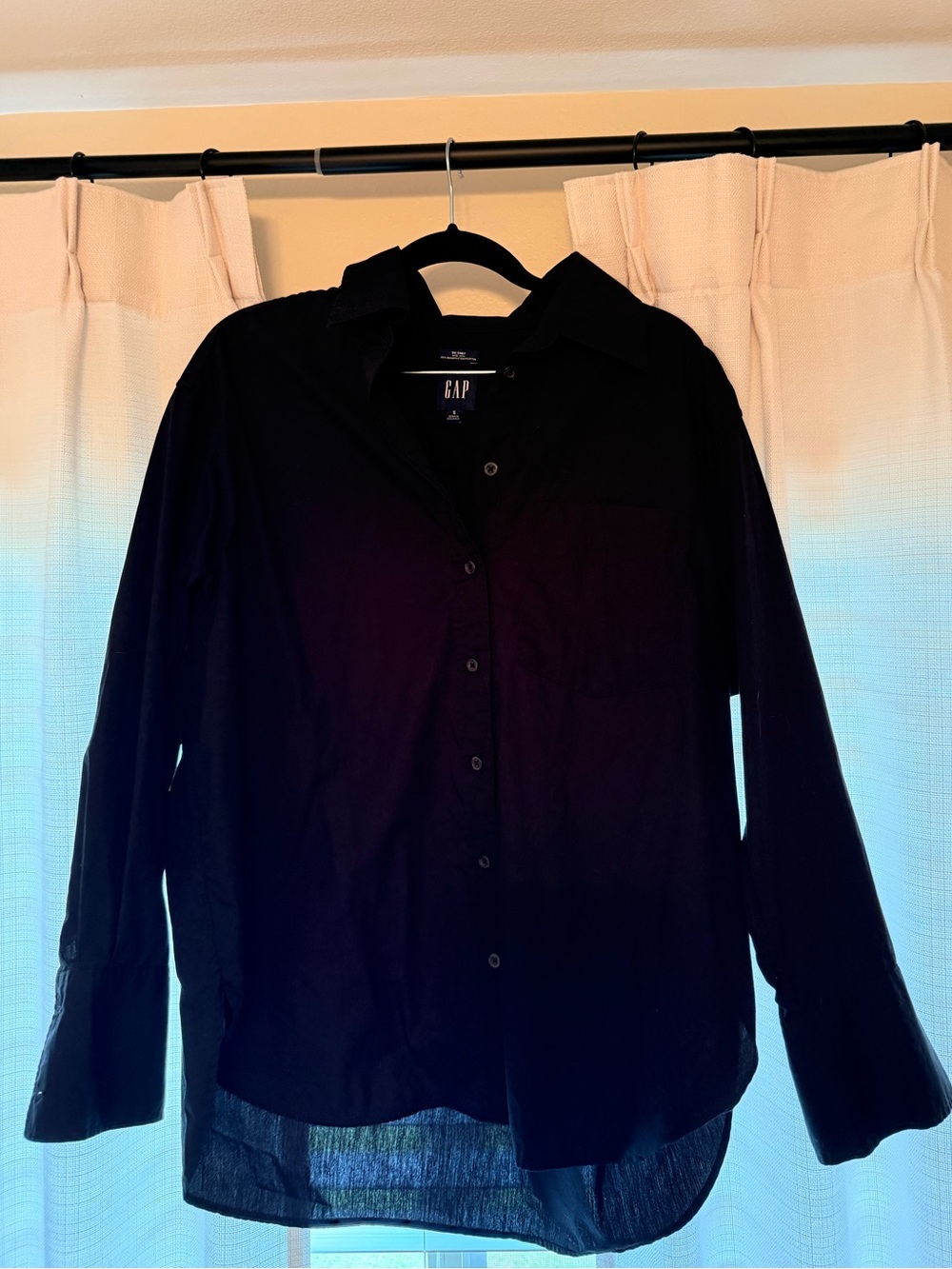 Gap The Big Shirt Oversized Black 100% Organic Cotton Button Down Like New
